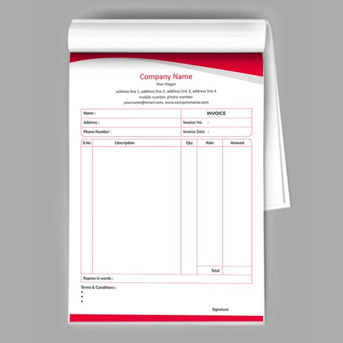 Customized Bill Books